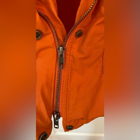 Eileen Fisher Anorak Hooded Jacket Coat Sz XXS Tiger Orange Double Full Zip - Picture 8 of 10